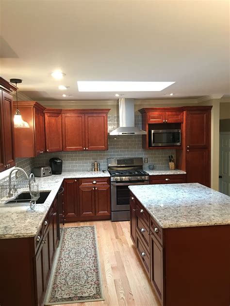 kitchen design with cherry cabinets